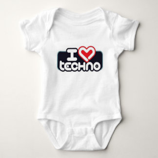I love TECHNO - Baby T-shirt Bodysuit