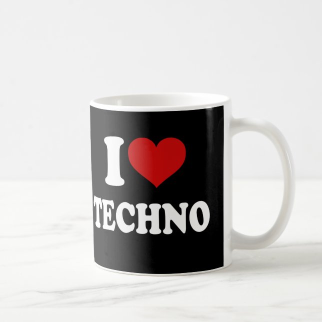 I Love Techno Coffee Mug (Right)