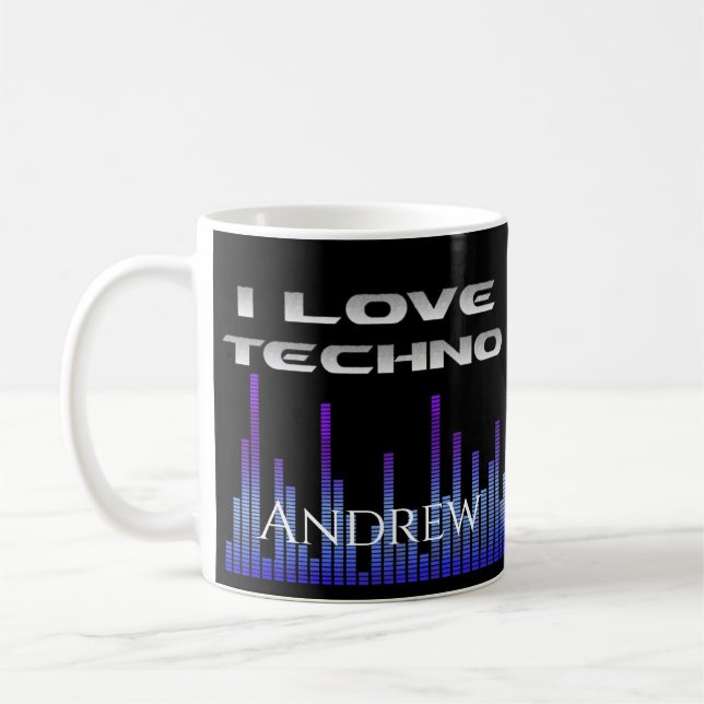 I love Techno Coffee Mug (Left)