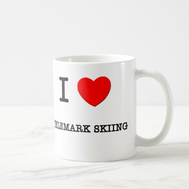 I Love Telemark skiing Coffee Mug (Right)