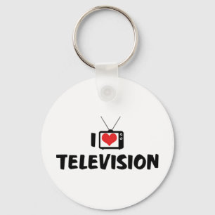 I Love Televison Keychain