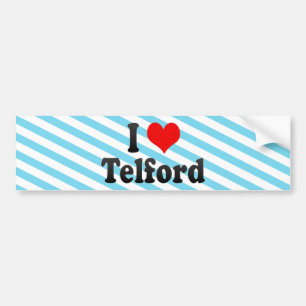 I Love Telford, United Kingdom Bumper Sticker