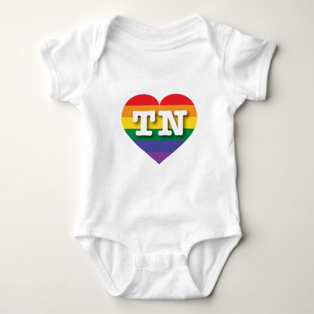 I Love Tennessee Rainbow Heart Baby Bodysuit (Front)
