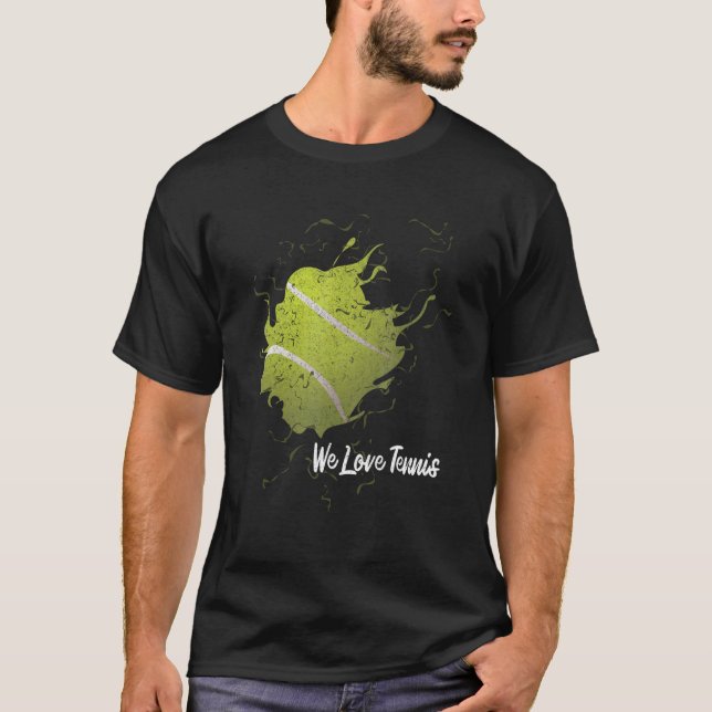 I Love Tennis Ball Club Tennis Player T-Shirt (Front)
