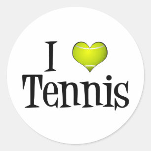 I Love Tennis Classic Round Sticker