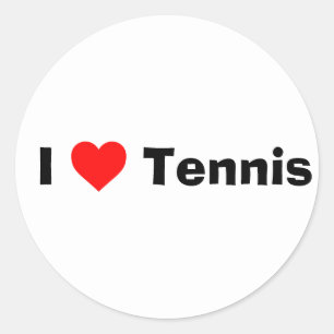 I love Tennis  Classic Round Sticker