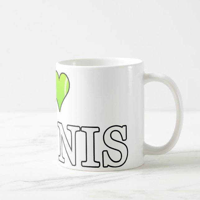 I Love Tennis Coffee Mug (Right)