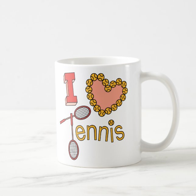 I Love Tennis Coffee Mug (Right)