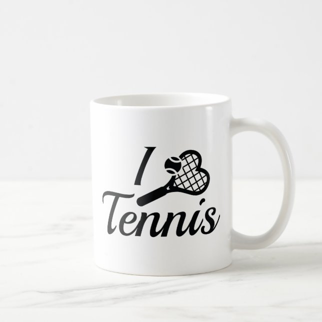 I Love Tennis Coffee Mug (Right)