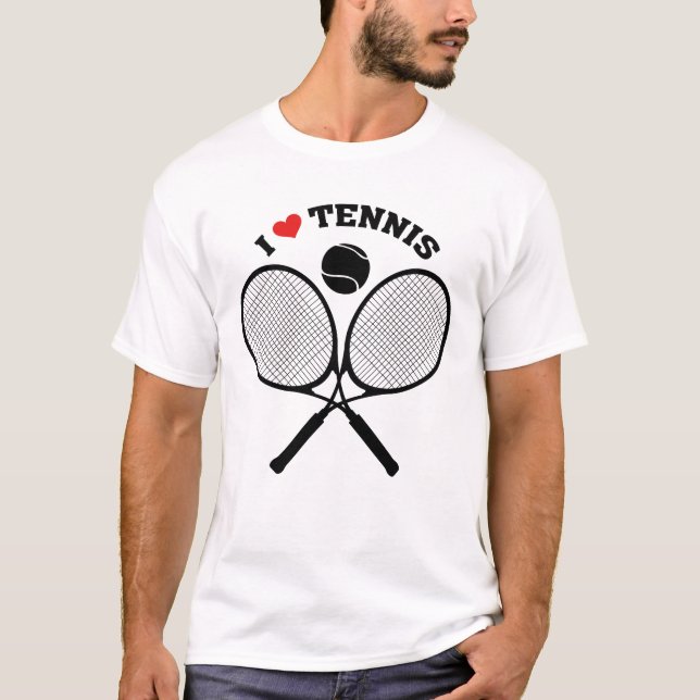 I Love Tennis Crossed Rackets Tennis t-shirt (Front)