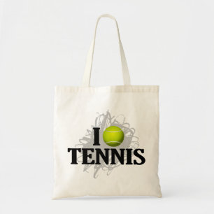I Love Tennis Emblem Tote Bag