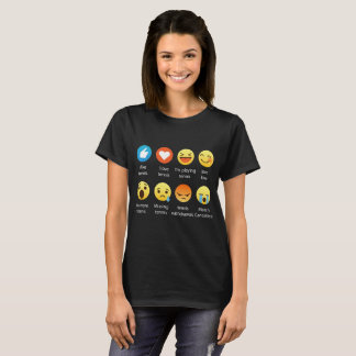 I Love Tennis Emoji Emoticon Graphic Tee Shirt