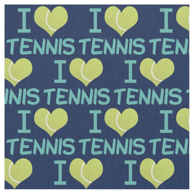 I Love Tennis Fabric (Close Up)