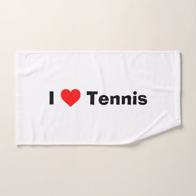I love Tennis  Hand Towel (Hand Towel)