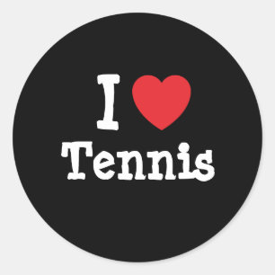 I love Tennis heart custom personalised Classic Round Sticker