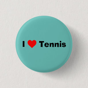 I love Tennis Mint Green 3 Cm Round Badge