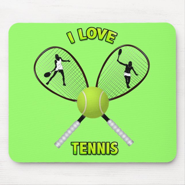 I LOVE TENNIS MOUSE PAD (Front)