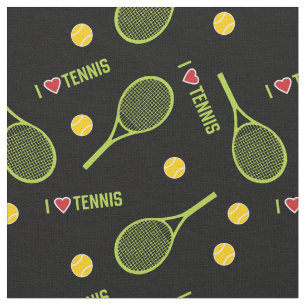 🖤🎾I love tennis on black, custom size Fabric