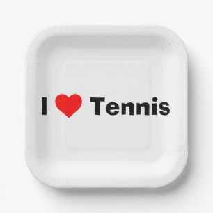 I love Tennis Paper Plate