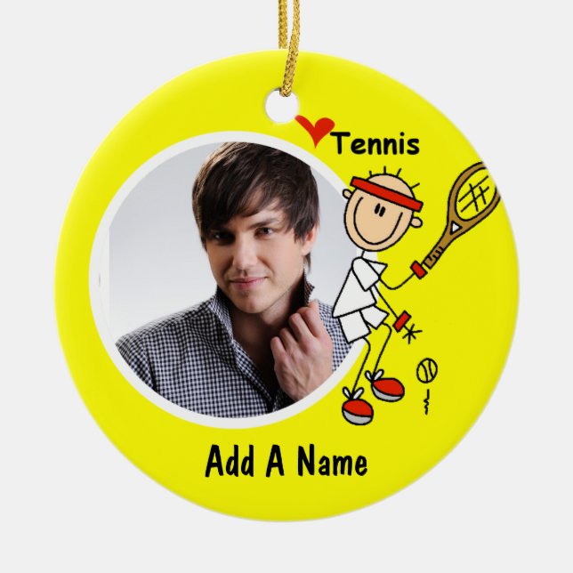 I Love Tennis Photo Keepsake Ornament (Front)
