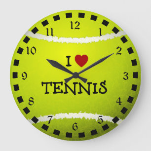 I Love Tennis - Tennis Ball Large Clock