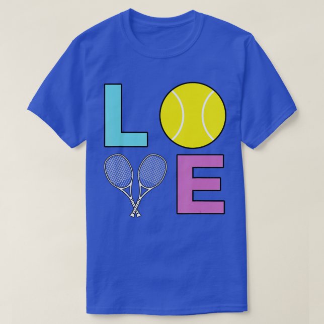 I Love Tennis Tennis Player T-Shirt (Design Front)