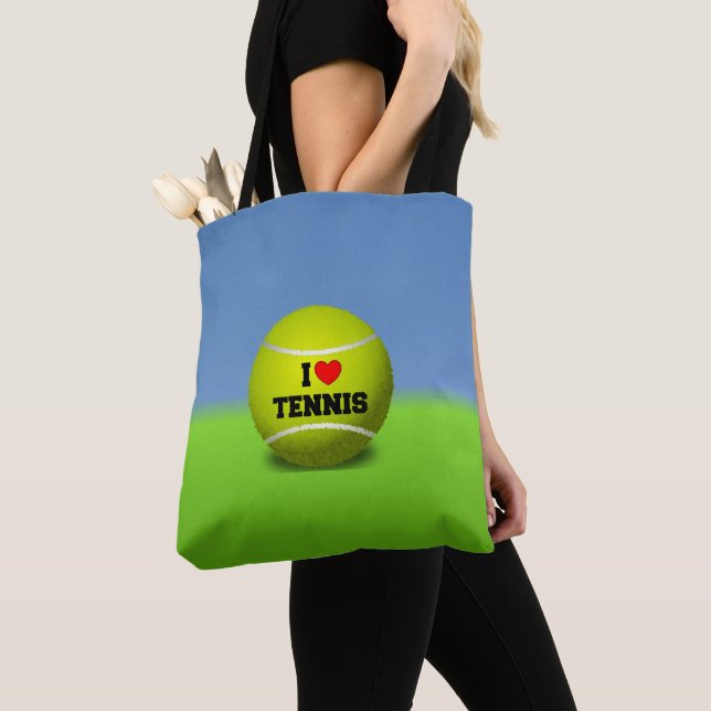 I Love Tennis Tote Bag (Close Up)