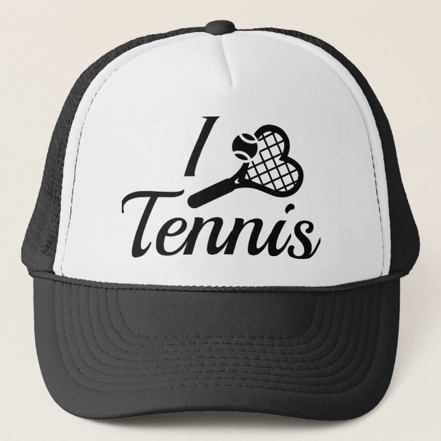 I Love Tennis Trucker Hat (Front)