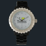 I Love Tennis Watch<br><div class="desc">I heart tennis,  it's my favourite sport. A cute tennis player gift.</div>