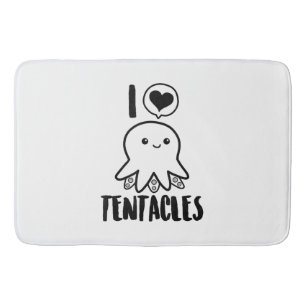 I Love Tentacles T-shirt Cute Octopus Tee Bath Mat