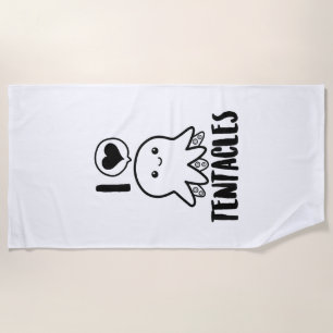 I Love Tentacles T-shirt Cute Octopus Tee Beach Towel