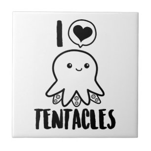 I Love Tentacles T-shirt Cute Octopus Tee Ceramic Tile
