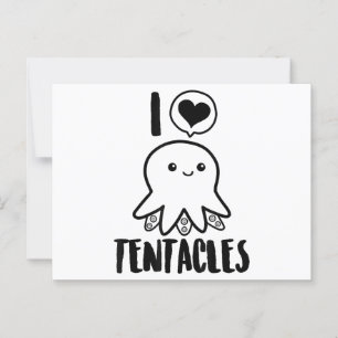I Love Tentacles T-shirt Cute Octopus Tee Postcard