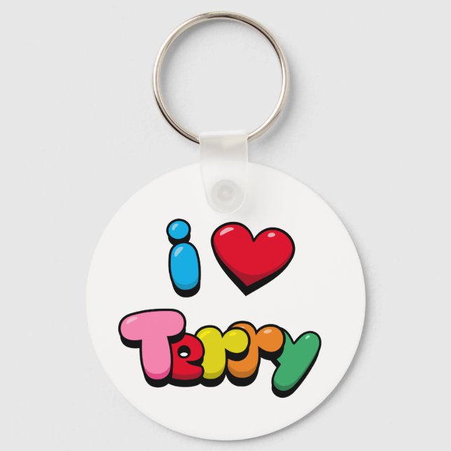 I Love Terry Key Ring (Front)