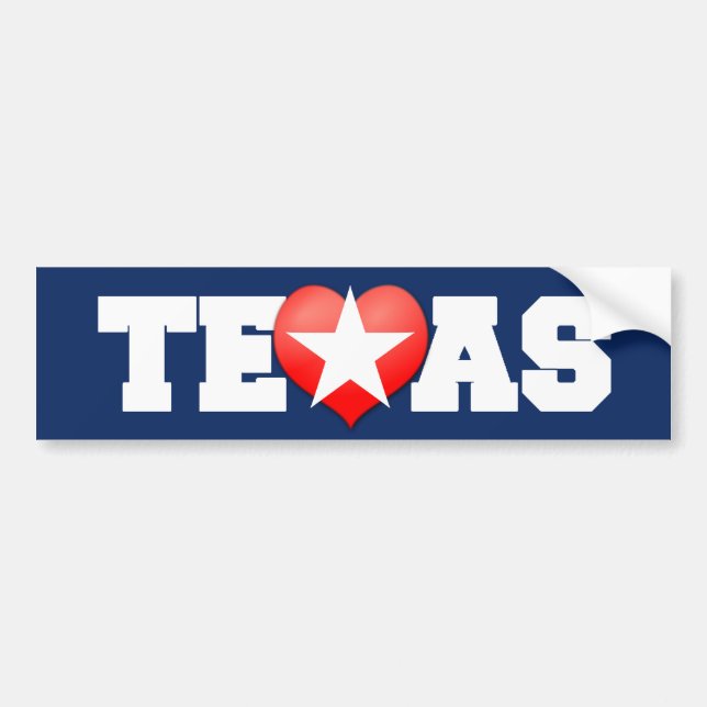 I Love Texas Bumper Sticker (Front)