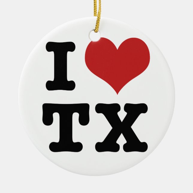I Love texas Ceramic Ornament (Front)