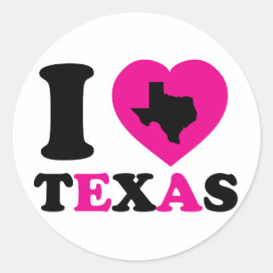 I Love Texas Classic Round Sticker