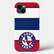 I Love Texas Colour Matched Stripes Retro Flag