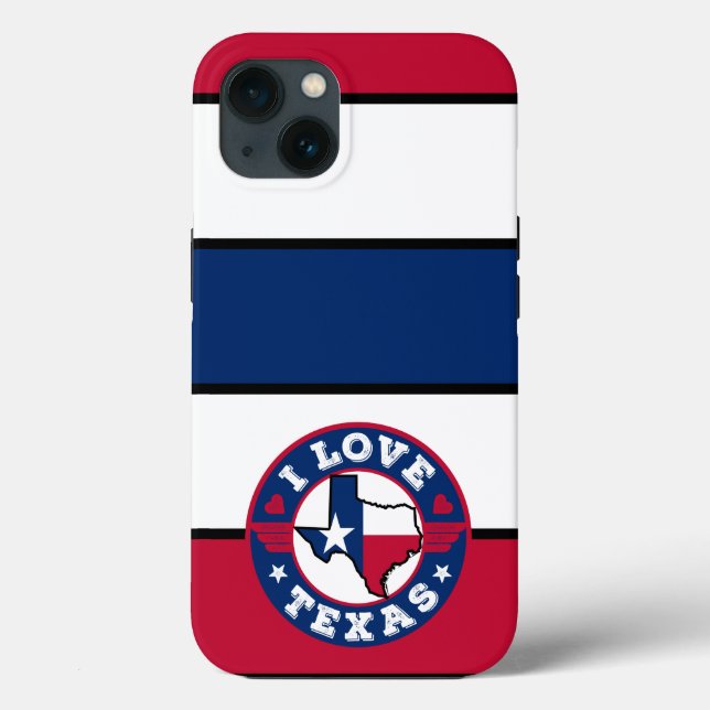 I Love Texas Colour Matched Stripes Retro Flag Case-Mate iPhone Case (Back)