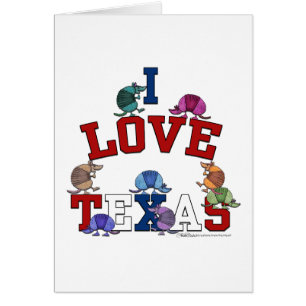 I Love Texas-Colourful Armadillos