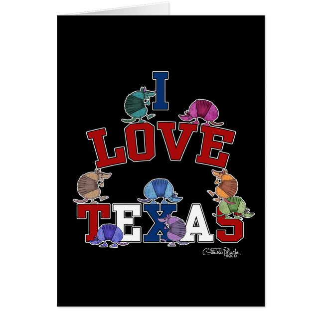 I Love Texas-Colourful Armadillos (Front)