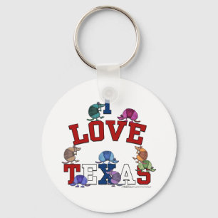 I Love Texas-Colourful Armadillos Key Ring
