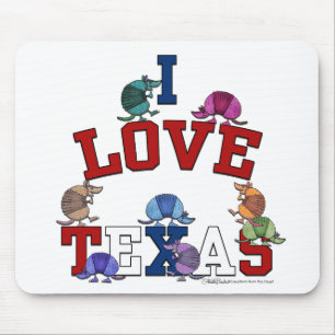 I Love Texas-Colourful Armadillos Mouse Pad