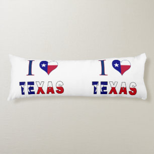 I Love Texas Flag Body Cushion