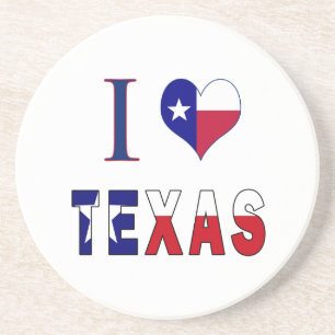 I Love Texas Flag Coaster