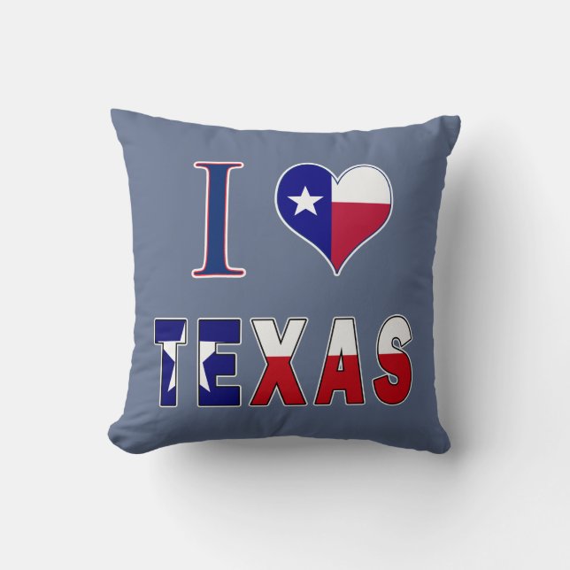 I Love Texas Flag Cushion (Front)