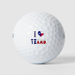 I Love Texas Flag Golf Balls