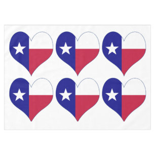 I Love Texas Flag Heart Tablecloth