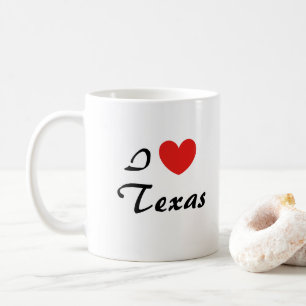 I Love Texas Heart Typography Coffee Mug