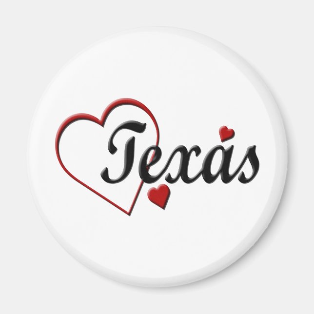 I Love Texas Hearts Magnet (Front)